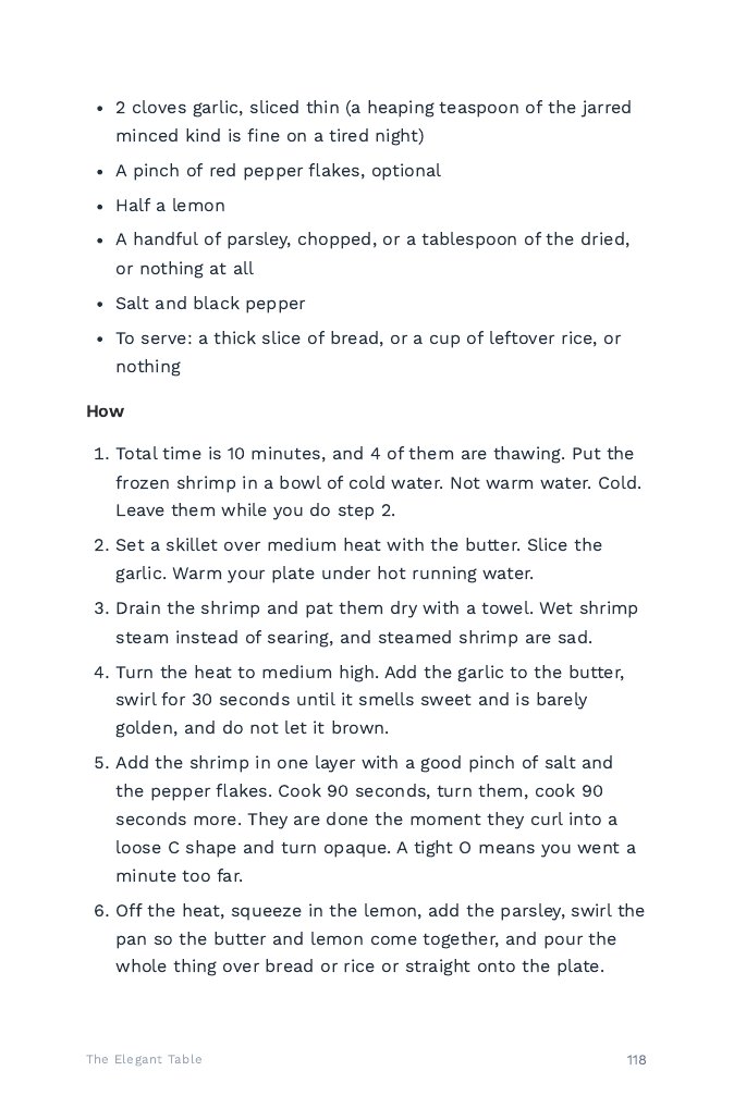 A ten minute shrimp supper, step by step
